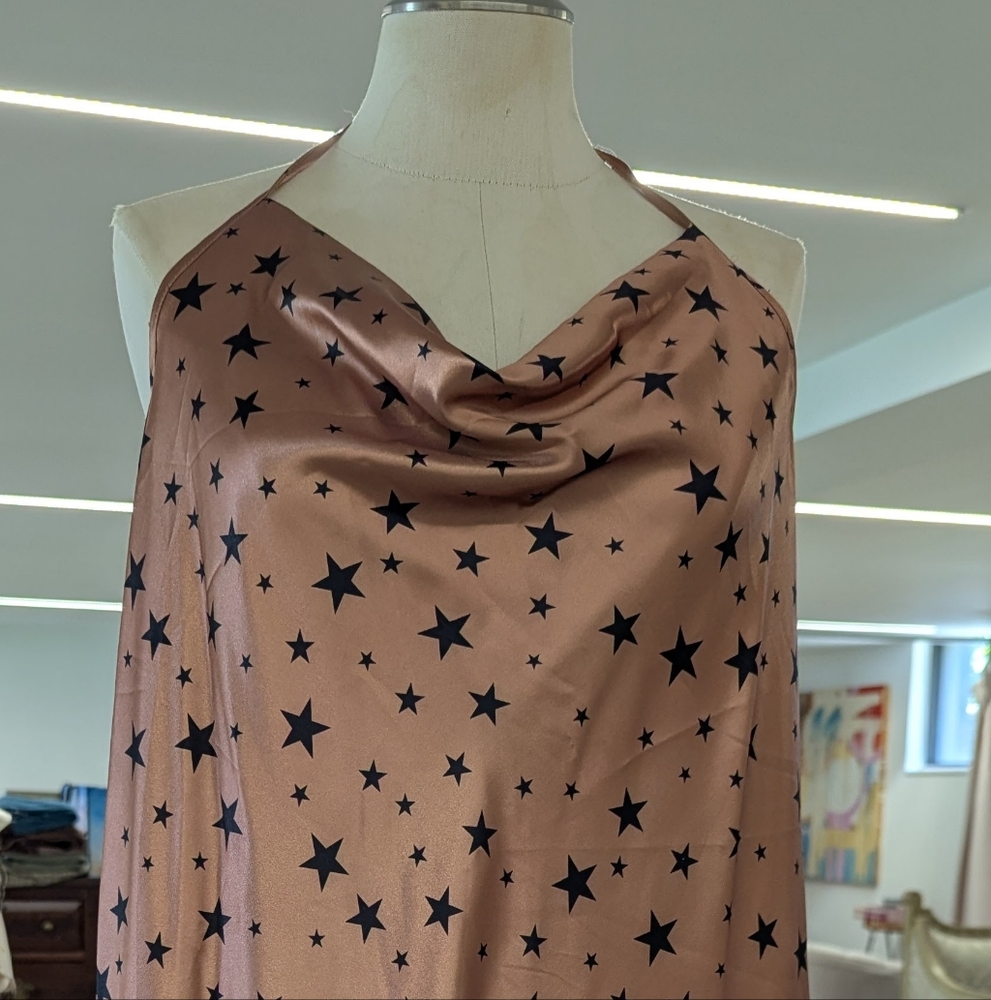 Star Patterned Black and Tan Women's Skirt
